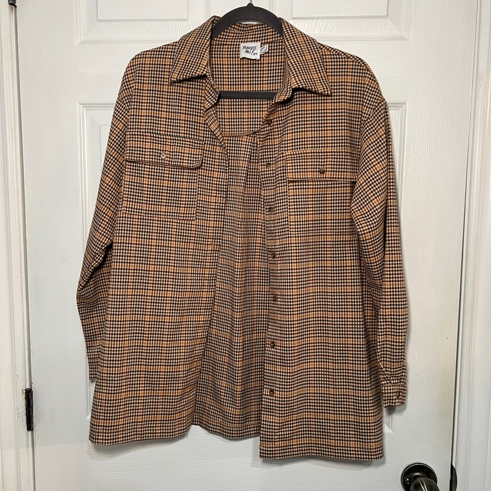 Princess Polly Brown and Beige Plaid Shirt